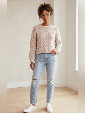 moon & madison Plush Sherpa Pullover in Light Taupe